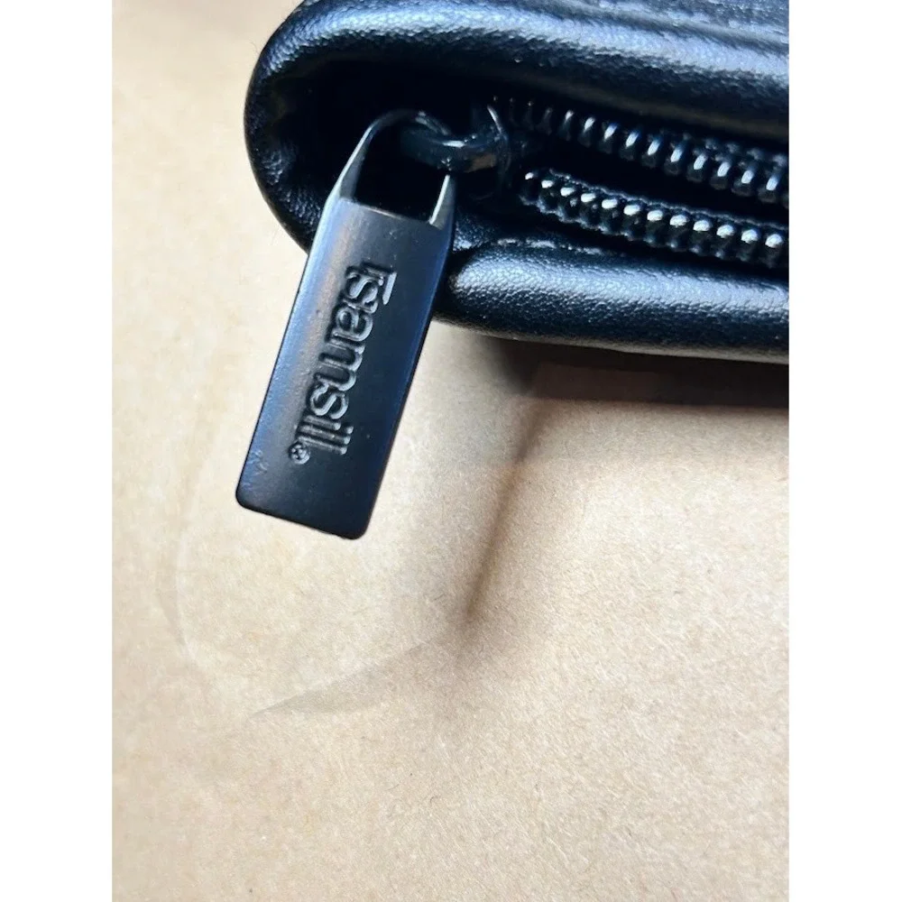 Samsill Professional‎ Zippered Portfolio Padfolio Organizer Black Faux Leather